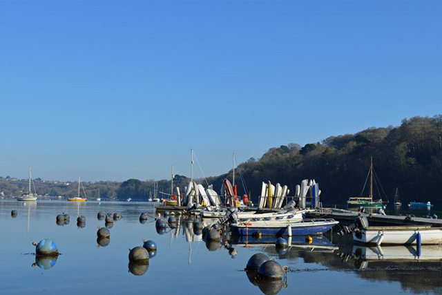 Boats in Dittisham Harbour