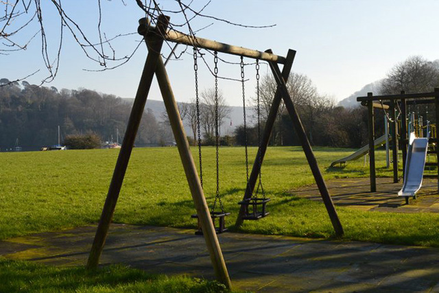 The childrens's park at The Ham in Dittisham